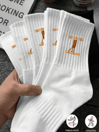 1/5/10 Pairs Improved AI Illustration Solid Color Long Socks, Comfortable And Soft, Suitable For All Seasons, Perfect For Parties And Outdoor Activities