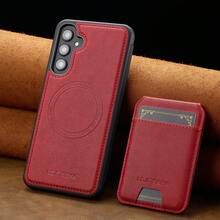 可拆卸磁吸无线充电仿皮手机壳，兼容 17 Air 16e 15 14 13 Pro Max S26 S25 Edge S24 Ultra Plus A37 A57 Pixel 10 9 8 7，带卡槽，3 个卡位，防盗卡袋 - 紅色 - 查看 99