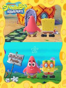 SpongeBob SquarePants 1 hộp quà bí ẩn  được cấp phép chính thức, mô hình nhân vật hoạt hình 3D sưu tầm, vật trang trí bàn làm việc dễ thương, quà tặng bất ngờ khi mở hộp, , Patrick, Cua, Squidward, mô hình sưu tầm, quà tặng sinh nhật, ngày Valentine theo chủ đề phim truyền hình. - Màu vàng - Xem 5