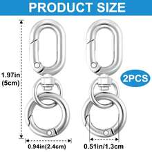 2pcs Swivel Clasps, Metal Lobster Claw Clasps With Keyring, For Keychain, DIY Crafts