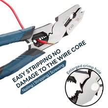 ZML 6-In-1 Multi-Function Wire Stripper Pliers+Z-Shaped Screwdriver CR-V Multi-Function Pliers With Wire Stripper And Diagonal Cutters, Chromium-Vanadium Steel Construction, Suitable For Nails, Wire, Electrical Cables, And Cables,Specialty Hand Tools - Default - 查看 10