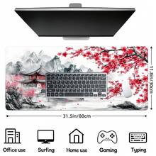 1 件装大号桌面垫，饰有山水梅花美景，多种尺寸可选；加长型游戏鼠标垫，底部防滑，边缘缝合，适用于电脑、办公、键盘、笔记本电脑。 - 豐富多彩的 - 查看 11