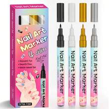 FLYSEA Nail Art Markers, 12/24 Colors Classic Nail Art Pens, Nail Art Painting Pens, DIY Nail Highlighter Outliner Pens, Nail Art Markers, ABS Nail Art Marker Set, 12/24pcs/Set Nail Art Graffiti Pens, 0.5mm Acrylic Paint Pens, Nail Art Graffiti Pens, Waterproof Nail Polish, DIY Quick-Dry Dotting & Lining Pens, Precise 3D Nail Art Markers, Quick-Drying, Suitable For Home And Nail Salon DIY, Detailed - Multicolor - View 15