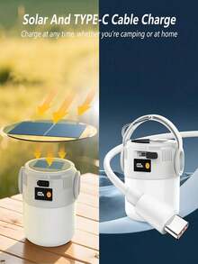 1/2pcs Mini Electric Camping Lamp, LED Rechargeable Portable Hanging Light, IPX4 Waterproof Outdoor Lamp With Floodlight & Spotlight, Suitable For Tent, Indoor Blackout, Car Repair, Emergency Lighting