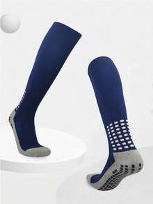 1 Pair Children's Anti-Slip Professional Football Socks, Thick Terry Lining Knee-High Sports Socks, Polyester Knit Fabric, Back To School, First Day Of School - Multicolor - View 16