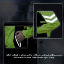 Conjunto de impermeable y pantalones de ciclismo para mujer y hombre, impermeable, ligero, reflectante, para motocicleta, cortavientos, chaqueta y pantalones - A - Ver 3