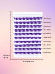 200pcs/Set Purple Gradient Fluffy Lashes, 40D Lightweight Curly Handmade Soft Fluffy Stage Makeup Cosplay False Eyelashes - Violet Purple - View 7