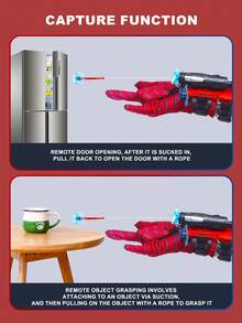 8pcs Red Spider Web Shooter Toy Set, Soft Suction Cup Launcher, Superhero Spider Web Blaster Toy For Kids, Wrist Toy Kit, Fun Slingshot Toy, Superhero Role Play Novelty Toy, Fabric Glove Wearable Toy, Spider Toy With String, Gripping Toy, Cool Launching Toy, Spider Web Shooting Toy - Multicolor - View 5