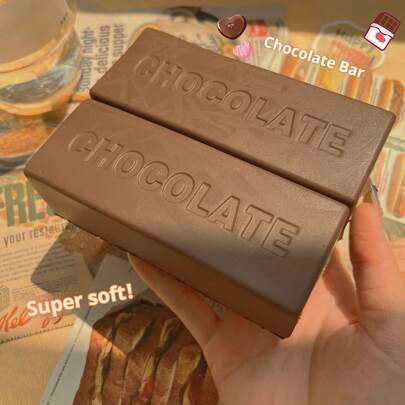 Soft Chocolate Bar Squeeze Toy, Slow Rebound Stress Relief, Squeeze Toy For Emotion Soothing, Gift For Holiday, Birthday, Perfect Gift