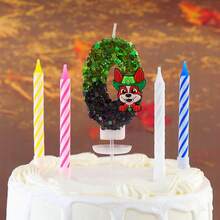 Paw Patrol 5支汪汪队主题数字蜡烛，1支数字蜡烛和4支柱状蜡烛，蛋糕装饰，派对闪光创意生日蜡烛，适用于各种节日装饰 - 彩色 - 查看 7