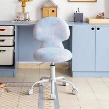 Chairus Mushroom Children's Swivel Chair In Soft Colorful Faux Fur Height Adjustable Desk Chair For Kid's Room - 藍色 - 查看 8