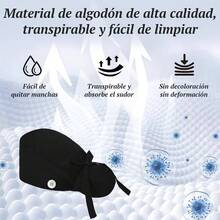 HETIE 3 Piezas Gorros Quirurgicos Mujer, Sombrero de Trabajo para Mujer Ajustable, Bolsa de Cola de Caballo con Lazo en La Espalda Adecuado para Trabajar, Cuidar y Cocinar - Talla Única-XL + Blanco - Ver 9