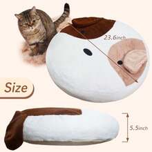 Cat Beds For Indoor Cats Calming Small Dog Bed Washable 23.6 Inches Anti-Slip Round Faux Fur Fabric Pet Bed Fits Up To 25 Lbs Pets Donut Dog Beds And Furniture Wihte - 狗狗舒緩床 - 查看 3