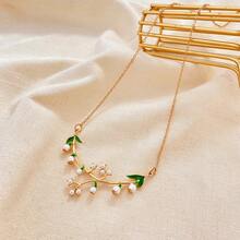 Lily Of The Valley Necklace Fashion Forest Style Inlaid Pearl Drop Glaze Flower Collarbone Chain Sweet Choker This Multi-Color Designed Lightweight Jewelry Is An Ideal Gift For Valentine's Day And Mother's Day, And Also A Perfect Accessory For Daily Wear. - 手鍊A-239 - 查看 4