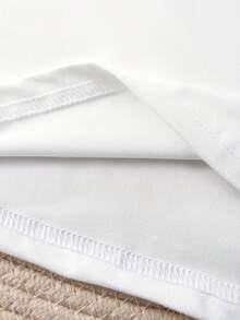 Women's Basic Solid Color Short Sleeve Crew Neck Pure Cotton T-Shirt, Slim Fit Casual Daily Top, Sizes S-XXXL, Soft Breathable Comfortable Tee, Lightweight Summer Fashion Essential, Easy To Match, Classic Style, High-Quality Cotton Fabric, Suitable For All Seasons,  Basic Top For Women - trắng - Xem 7