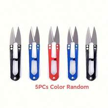 1/5pcs Stainless Steel U-Shaped Small Scissors, Yarn Scissors, Suitable For Cross Stitch Thread Cutting, Thread Ends And Fishing Line Cutting, Embroidery Dedicated Stainless Steel Scissors - Multicolor - View 11