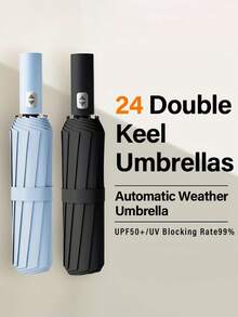 24 Ribs Fully Automatic Umbrella, Suitable For Sunny And Rainy Days, Great Gift For Friends, Family, And Girlfriends, Spring Summer Picks, Brides Maid Gifts, Room, Bedroom Decor, Bedroom Decor, Beach, Travel, For Men, For Women, Vacation,Women's Day,Travel Essentials,Wedding Favours,Y2k,Bedroom,Car Accessories Women,Kitchen Deccorcute Stuff - Multicolor - View 10