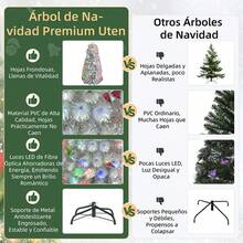 Árbol de Navidad Artificial SoportePlegable Fácil Armar 180cm con Luces LED para Posada Ideal para Decoración Festiva - Tipo de Enchufe A USA (110-127V) - Ver 4