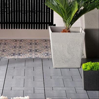 Garden Tiles Click Interlocking System Tiles Garden Composite Interlocking Decking Tiles Material 30 X 30cm (10P)