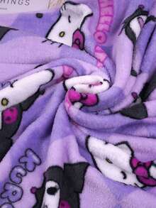 Sanrio 三丽鸥Hello Kitty紫色库洛米睡衣套装 - 学院风涤纶针织面料，圆领，松紧腰带，舒适的秋冬睡衣，时尚家居服套装，圣诞节和万圣节的理想之选 - 紫色 - 查看 7