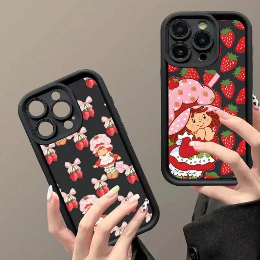 Funda de teléfono S-Strawberry Cartoon S-Shortcake Girl para iPhone 17 16 15 14 13 12 11 Ais/Pro/Max/Plus, cubierta suave a prueba de golpes - z7 - Ver 1
