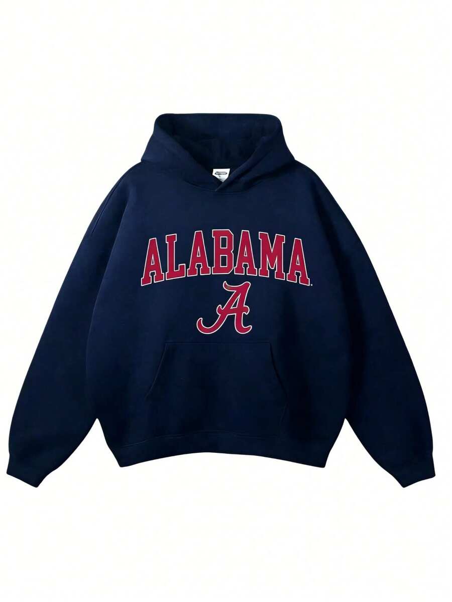 Vintage Sport Teams Collection Unisex Crewneck Black Hoodie, Graphic Team Collection Hoodie, Gift For Fans-New Arrivals For Autumn/Winter: Unisex Relaxed-Fit Cotton-Blend Long-Sleeve Hooded Sweatshirt - 藏青色4 - 查看 1