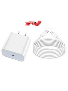 MFi认证超快充电器，兼容和iPad，USB-C墙式充电器，快速充电，配备6英尺和3.3英尺数据线，适合旅行、办公、宿舍和家庭使用。适配器品牌：Nan。 - 美規A型插(110-127V) - 查看 19