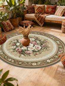 1 tấm thảm trang trí hình tròn màu lạc đà thanh lịch màu hồng, thảm phòng khách, thảm trải sàn, trang trí phòng khách, thảm cỡ lớn, thảm tròn, trang trí nhà cửa, trang trí phòng, thảm có thể giặt được - Nhiều màu - Xem 15