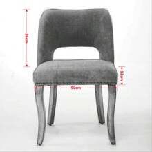 Wooden Dining Chairs, Set Of 2, Modern, Fabric-Covered Dining Chair, Country-Style Kitchen Chair, Blue, DE1870BL - Beige - View 2