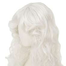 DWhite Long Curly Wigs For Women Middle Part With Bangs Natural Synthetic Princ Hair Wig For Halloween Cosplay - White - View 5
