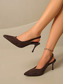 法式经典优雅蝴蝶结尖头高跟凉鞋，时尚春夏套脚凉鞋，百搭通勤凉鞋