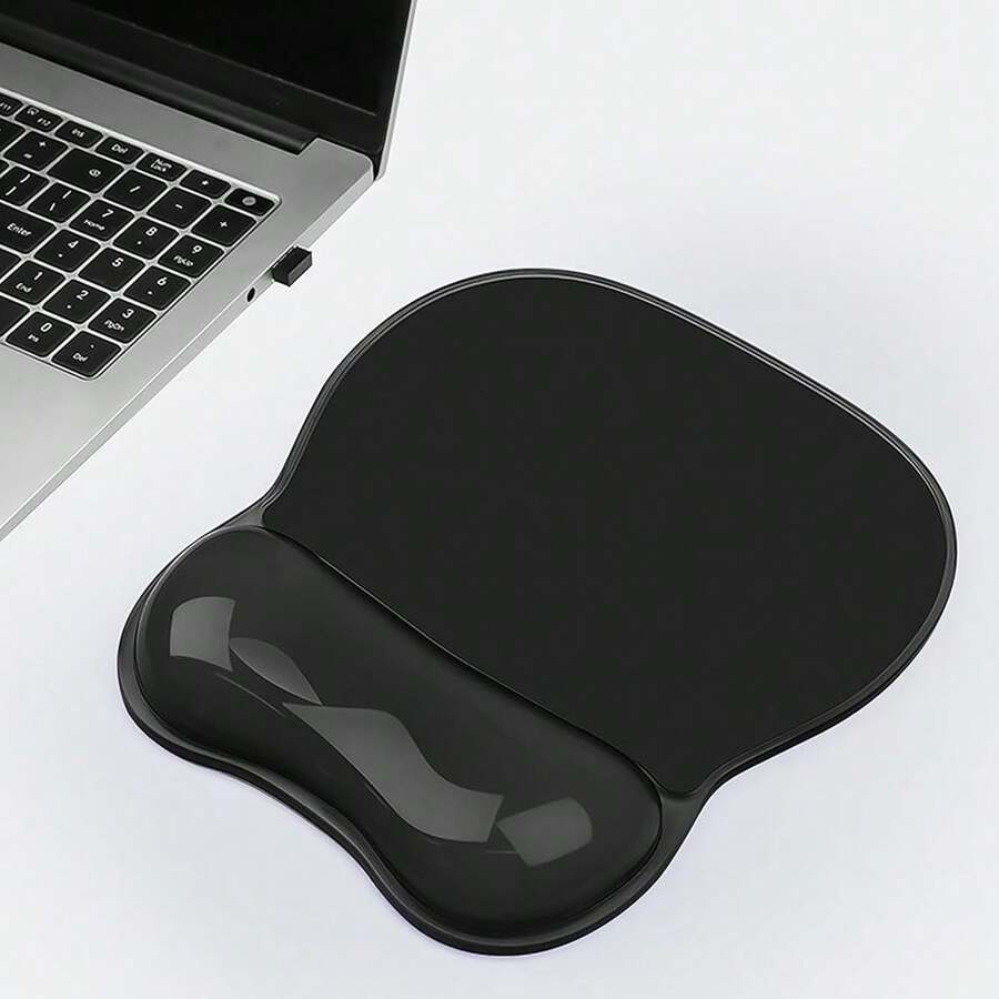 Gel Wrist Rest For ,Ergonomic Pad With Clear Cushioned Pa 1lm Rest,Gel Pad With Wrist Support,Small Desk Mat,Office Desk Work Accessories For Women,Carpal Tunnel Relief (B-Black) - b-黑色 - 查看 1