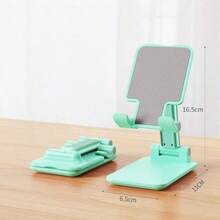 1pc Adjustable & Foldable Phone Holder, Portable Slouchy Desk Stand, Non-Slip Plastic Tablet Stand, No Battery Required Multi-Function Telescopic Folding Live Streaming Desktop Phone Holder, Office & Study Slouchy Tablet Stand - Multicolor - View 6