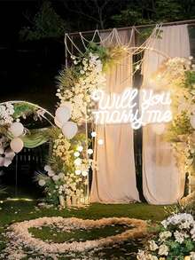 1 Peça Você Quer Se Casar Comigo Sinal de Néon, Luz de Néon LED Multicolorida e Quente para Pendurar na Parede, Sinal de Néon Alimentado por USB para Proposta, Noite de Encontro, Quarto, Festa, Sala de Estar, Decoração da Sala de Jantar - Multicolorido - Visão 4