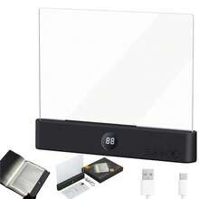 Multi-Functional LED Flat Panel Reading Lamp, Portable, Eye-Friendly, Adjustable Color Temperature, Ideal For Reading, Writing, And Bedrooms, With Touch Control. - Màu đen (kèm cáp USB) - Xem 8