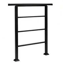 Matte Black 1-3 Steps Adjustable Straight Handrail Garden Stair Handrail - Straight Handrail - View 7