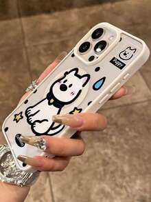 1pc Cute Cartoon Puppy Design Magnetic Wireless Charging Phone Case, Compatible With IPhone 17 Pro Max/16 Pro Max/15 Pro Max/13/15/16/17 Pro/14/11, New Magnetic Protective Phone Cover - White - View 5