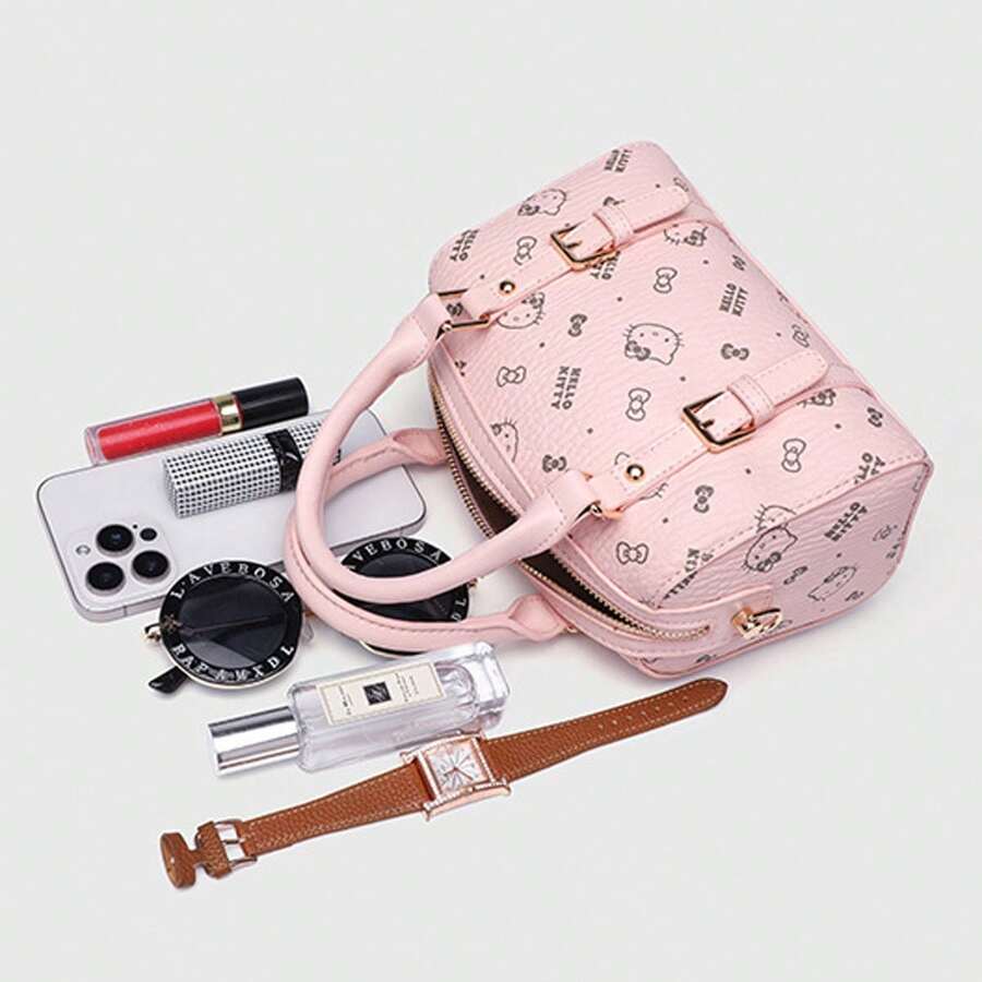 Sanrio 1个可爱卡通Hello Kitty枕套，清新甜美风格，百搭经典印花，高品质枕套，带衬里和拉链口袋，惊喜礼物 - 彩色 - 查看 1