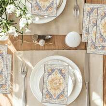 20pcs Vintage Bohemian Guest Napkins Disposable Paper Dinner Napkin Bathroom Hand Towels For Party Decor - Multicolor - View 7