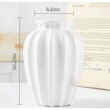 1pc Bohemian Style White Plastic Vase | Lightweight And Portable, Suitable For Floral Display In Living Room And Weddings | Modern Minimalist Design, Globally Popular Home Decor Flower Vase - Multicolor - View 13