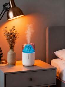 1个180毫升彩色火山加湿器，USB供电，2种工作模式，7色LED灯，静音喷雾，火山效果香薰灯和精油扩散器，适用于室内装饰、办公室、客厅、书桌、汽车，是送给女性的绝佳礼物。 - 黑與白 - 查看 6