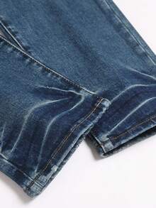 Vaqueros ajustados elásticos punk rock para hombres 2026 nueva llegada pantalones de mezclilla desgastados con bigotes de gato azul oscuro moda de streetwear ajustada - Azul - Ver 8