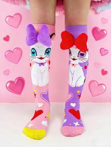 这款粉色过膝袜专为女孩设计，款式可爱，印有卡通爱心和小猫图案，并饰有3D蝴蝶结，适合全年穿着。是儿童派对、情人节、角色扮演活动、户外活动、度假、居家休闲、日常穿搭以及节日送礼的理想之选。 - 淺粉色 - 查看 5