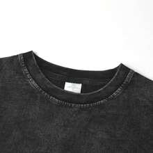 [ New Women ] God's Plan Unisex Washed-Shirt, Christian Shirts, Vintage 90s Graphic Tee, Top Womenswear Cotton Streetwear Summer, Her, Mom, Womenswears WUZU - màu đen - Xem 3