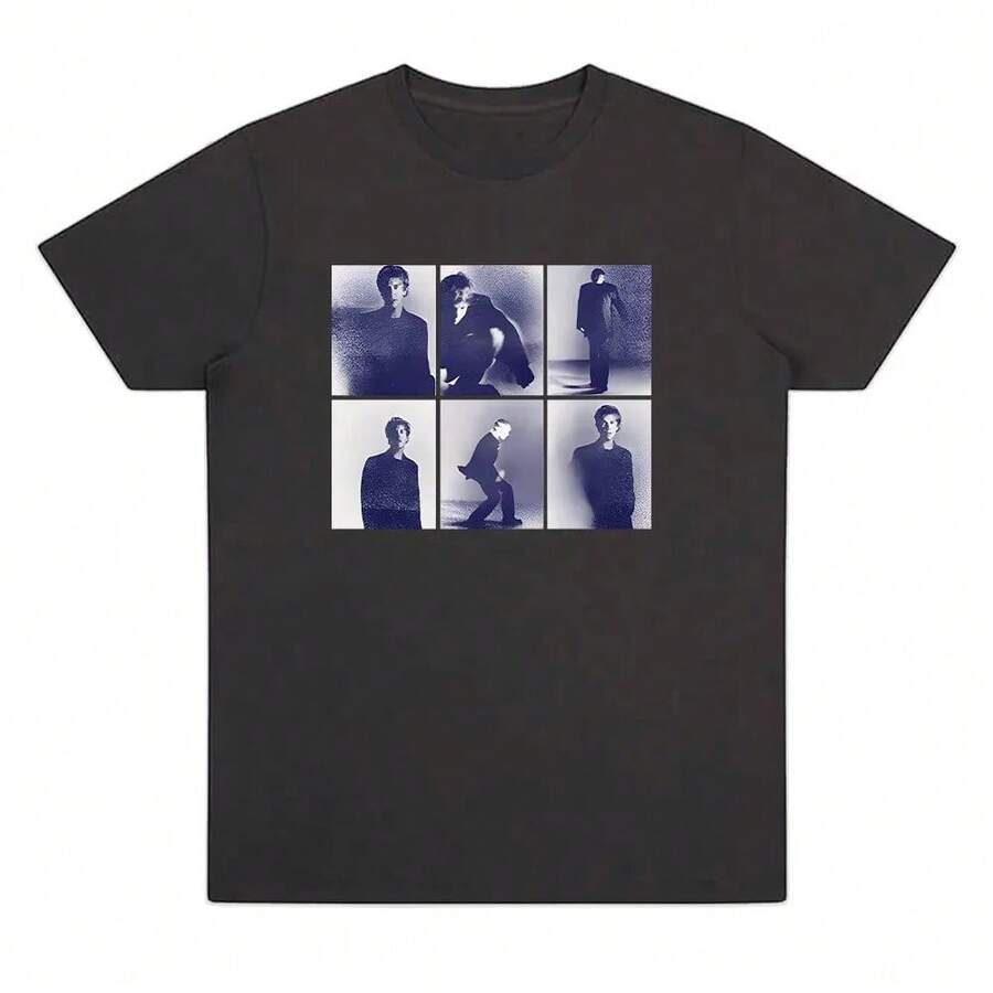 Camiseta de verano de algodón transpirable de manga corta para mujeres y hombres de alta calidad, camiseta casual suave de manga corta de Tom Odell Blue Slides - Negro - Ver 1