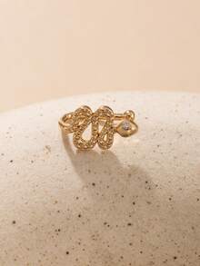 Nooxian 1pc Cute Mini Snake Medusa U-Shaped Fake Nose Ring, No Piercing Required - Yellow Gold - View 3