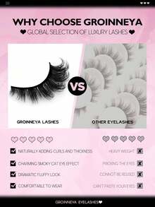 6 Pairs Cartoon Cat Eye Faux Mink Lashes, Fox Eye False Eyelashes, Natural Thick Fake Lashes, Cosplay Travel Makeup Tools (8-15) Strips Eyelashes - Black - View 6