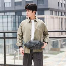 New Men's Diagonal Shoulder Bag, Sports Minimalist Fashion Versatile Multi-Pocket Waist Bag - Black - View 4