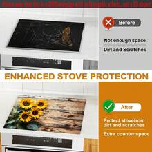 (Best Seller!!!) 1pc Flat Stove Protector Mat And Non-Slip Heat Resistant Stove Cover Pad, Suitable For Induction Cooktop, Glass Stove And Multi-Purpose Anti-Scratch Mat, Best Choice For Oven, Washing Machine, Dryer And Kitchen Decor. - Multicolor - View 8