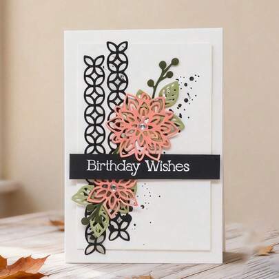 1 Pc Lace, Leaves, And Flowers Scrapbooking Die - Ideal For Papercrafting, Card Making, Scrapbooking And DIY Album Decorating, The Die Features Metal Construction!